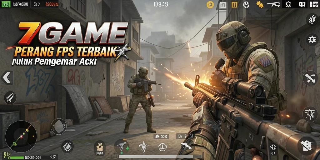 Tampilan gameplay menarik dari 7GAME dengan aksi tembak-menembak intens.