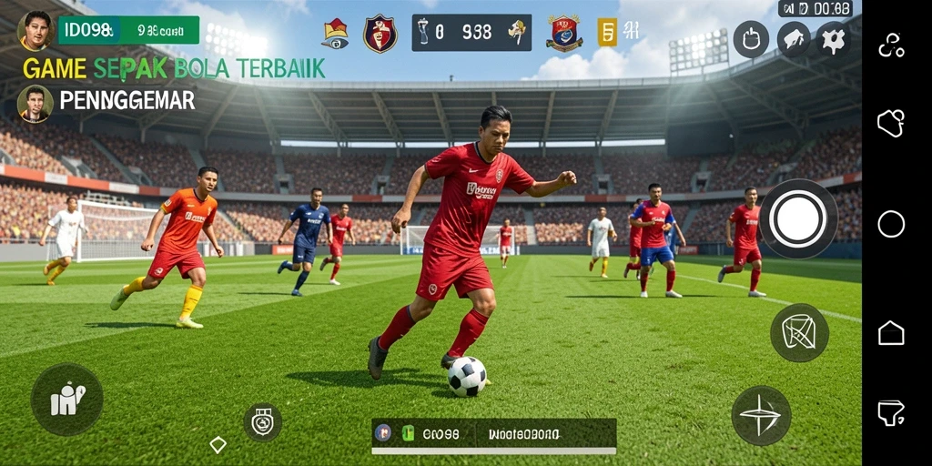 Tampilan gameplay menarik dari ID098 dengan aksi sepak bola yang seru.