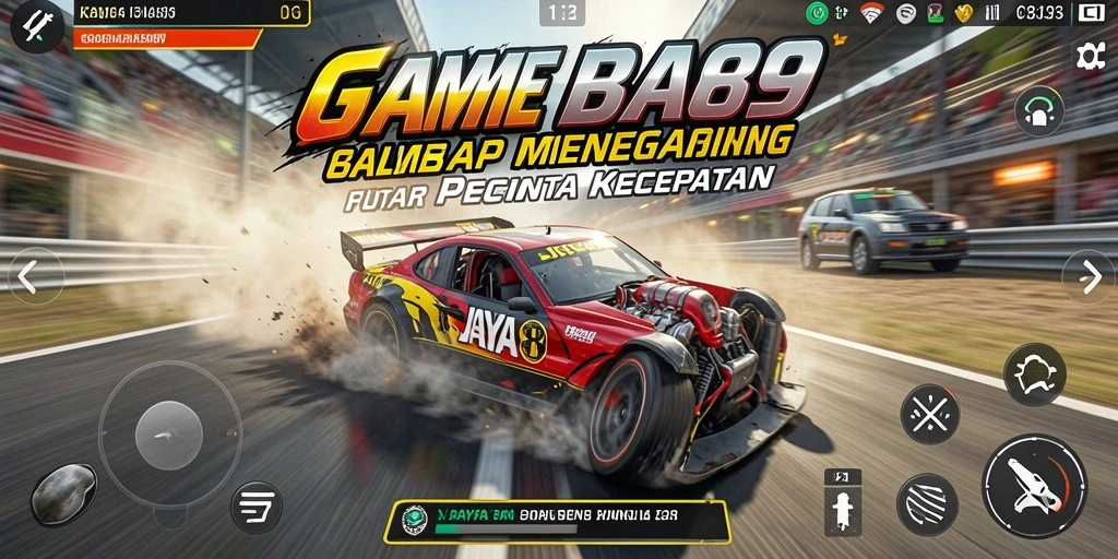 Tampilan gameplay JAYA89 saat balapan di trek menegangkan.