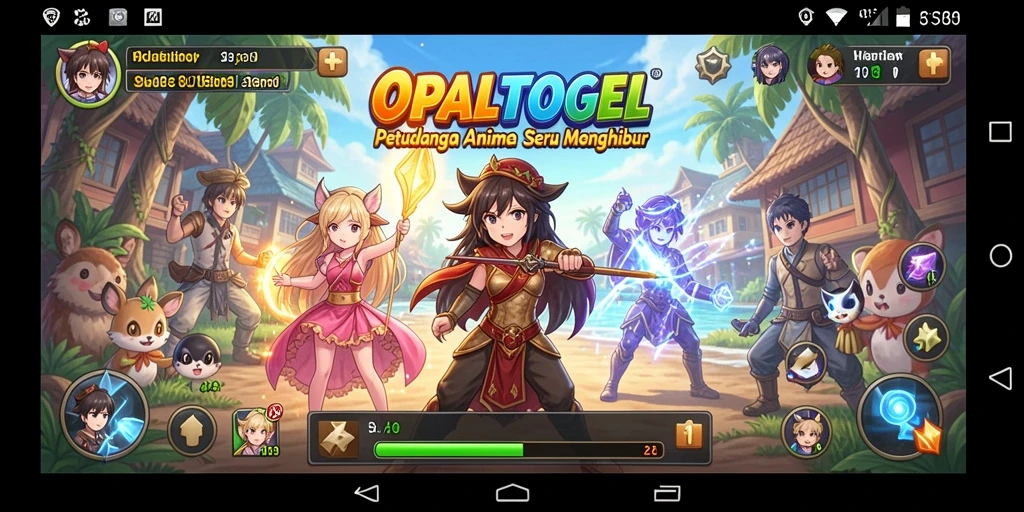 Tampilan seru gameplay OPALTOGEL dengan karakter Anime favorit.
