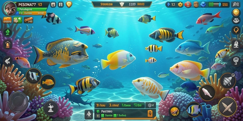 Gameplay seru dalam PESONA77 saat menembak ikan.