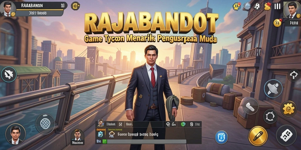 Screenshot gameplay RAJABANDOT yang menunjukkan aktivitas manajemen bisnis.