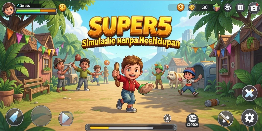 Gameplay SUPER5 menunjukkan suasana interaktif yang menyenangkan.