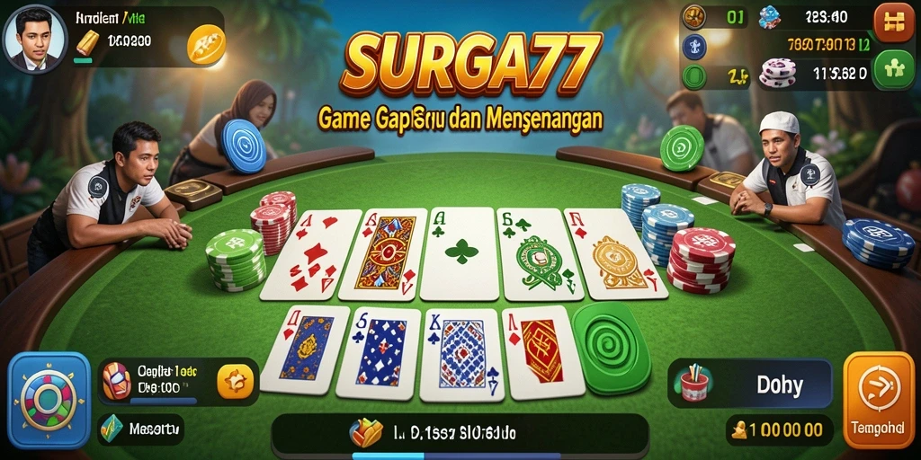 Tampilan gameplay Gaple di SURGA77 yang seru dan interaktif.