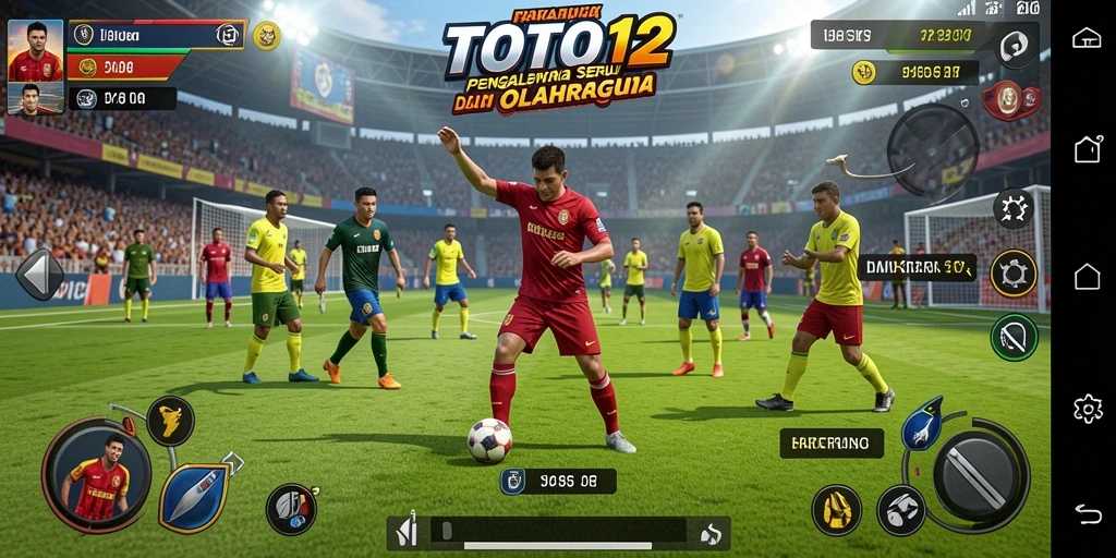 Tangkapan layar utama TOTO12 menampilkan gameplay olahraga yang penuh aksi.
